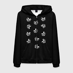 Толстовка 3D на молнии мужская Pyrokinesis, цвет: 3D-черный