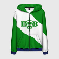 Толстовка 3D на молнии мужская Пограничные Войска, цвет: 3D-синий