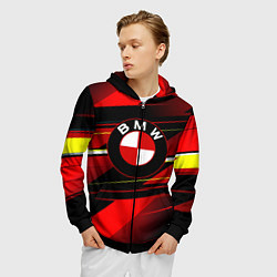 Толстовка 3D на молнии мужская BMW, цвет: 3D-черный — фото 2