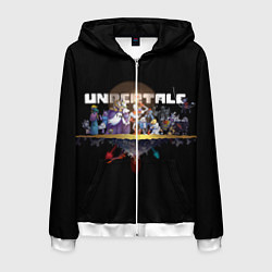 Толстовка 3D на молнии мужская Undertale, цвет: 3D-белый