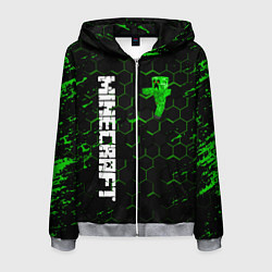 Толстовка 3D на молнии мужская MINECRAFT, цвет: 3D-меланж