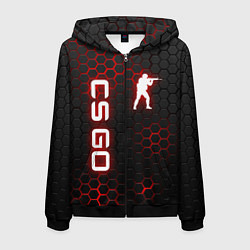 Толстовка 3D на молнии мужская CS GO, цвет: 3D-черный