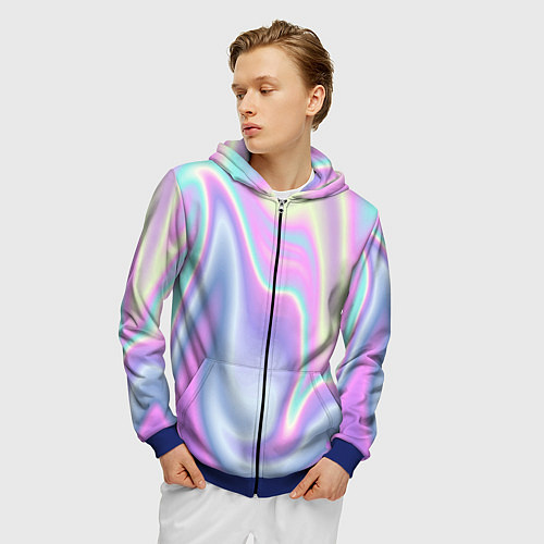 Мужская толстовка на молнии Vaporwave / 3D-Синий – фото 3