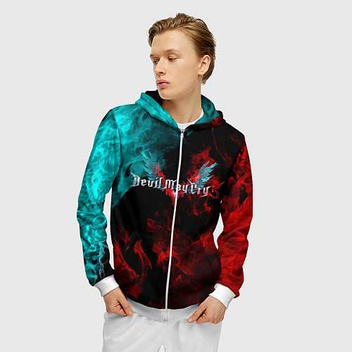 Мужская толстовка на молнии DEVIL MAY CRY / 3D-Белый – фото 3