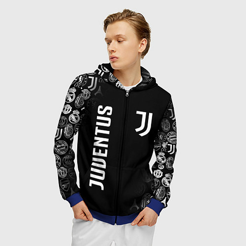 Мужская толстовка на молнии JUVENTUS / 3D-Синий – фото 3