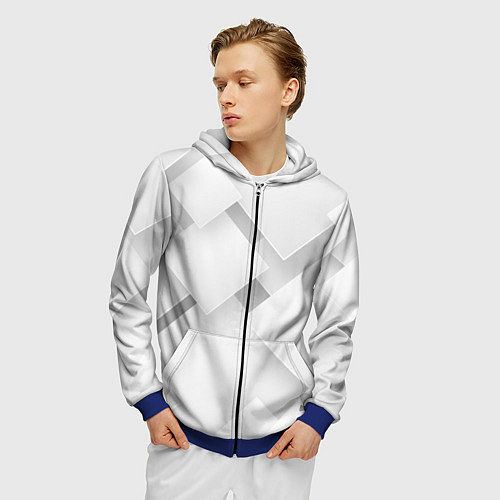 Мужская толстовка на молнии Геометрическая Абстракция / 3D-Синий – фото 3