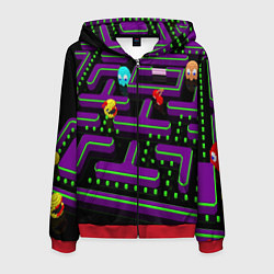 Толстовка 3D на молнии мужская PAC-MAN 3D, цвет: 3D-красный