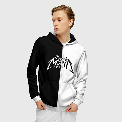 Мужская толстовка на молнии ПОШЛАЯ МОЛЛИ / 3D-Белый – фото 3