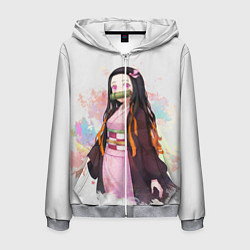 Толстовка 3D на молнии мужская KIMETSU NO YAIBA, цвет: 3D-меланж