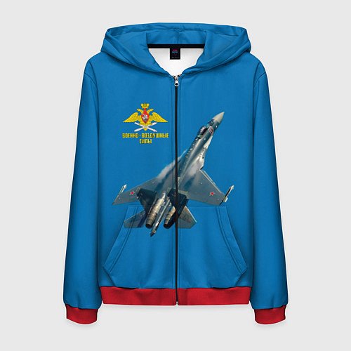 Мужская толстовка на молнии ВВС / 3D-Красный – фото 1