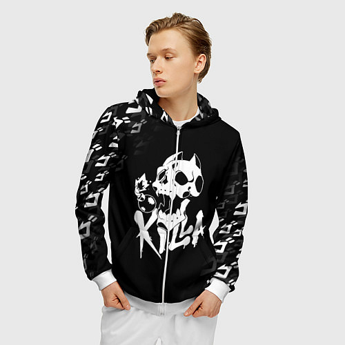 Мужская толстовка на молнии KILLER QUEEN / 3D-Белый – фото 3