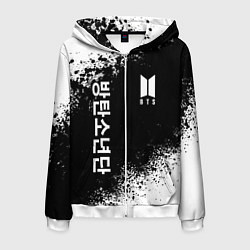 Толстовка 3D на молнии мужская BTS, цвет: 3D-белый