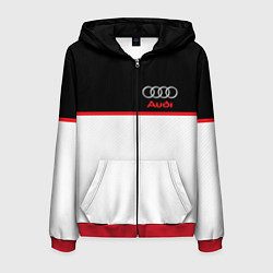 Толстовка 3D на молнии мужская AUDI SPORT, цвет: 3D-красный