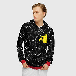 Толстовка 3D на молнии мужская ПИКАЧУ, цвет: 3D-красный — фото 2