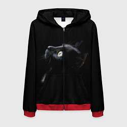 Толстовка 3D на молнии мужская Кот, цвет: 3D-красный