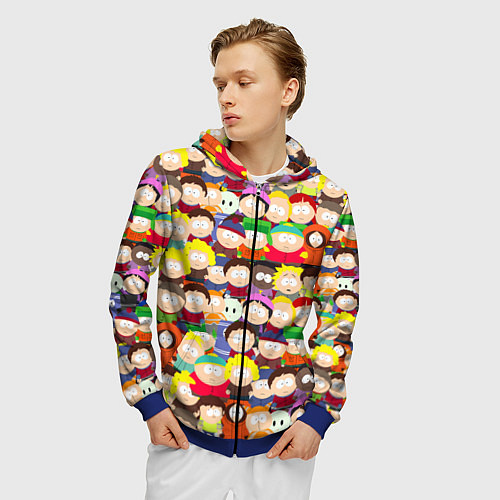 Мужская толстовка на молнии ЮЖНЫЙ ПАРК / 3D-Синий – фото 3