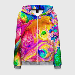 Толстовка 3D на молнии мужская TIE DYE, цвет: 3D-меланж