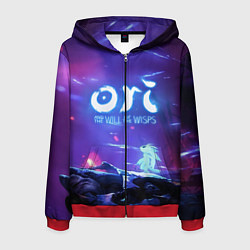 Толстовка 3D на молнии мужская Ori and the Will of the Wisps, цвет: 3D-красный
