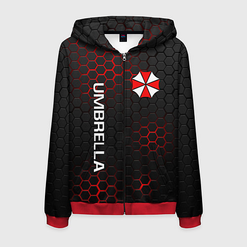 Мужская толстовка на молнии UMBRELLA CORP / 3D-Красный – фото 1