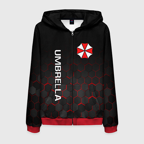 Мужская толстовка на молнии UMBRELLA CORP / 3D-Красный – фото 1