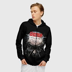 Толстовка 3D на молнии мужская Kreator 3, цвет: 3D-черный — фото 2