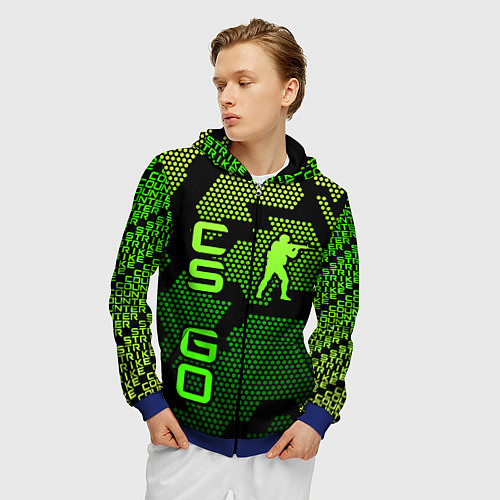 Мужская толстовка на молнии CS GO Oko / 3D-Синий – фото 3