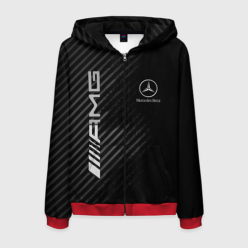 Мужская толстовка на молнии MERCEDES / 3D-Красный – фото 1