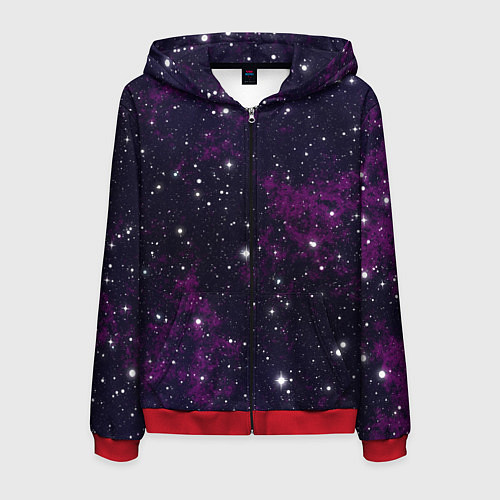 Мужская толстовка на молнии Космос / 3D-Красный – фото 1