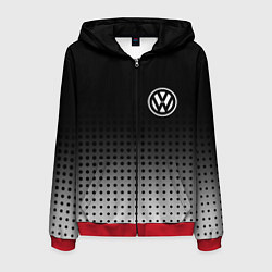 Толстовка 3D на молнии мужская Volkswagen, цвет: 3D-красный