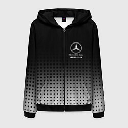 Толстовка 3D на молнии мужская Mercedes-Benz, цвет: 3D-черный