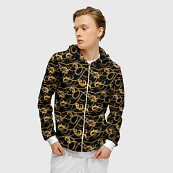 Толстовка 3D на молнии мужская Versace, цвет: 3D-белый — фото 2