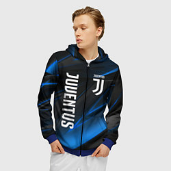 Толстовка 3D на молнии мужская JUVENTUS, цвет: 3D-синий — фото 2