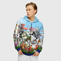 Толстовка 3D на молнии мужская Studio Ghibli, цвет: 3D-синий — фото 2