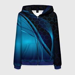 Толстовка 3D на молнии мужская ABSTRACT BLUE, цвет: 3D-синий