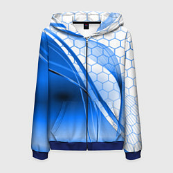 Толстовка 3D на молнии мужская ABSTRACT BLUE, цвет: 3D-синий