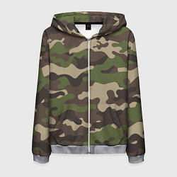 Толстовка 3D на молнии мужская МИЛИТАРИ, цвет: 3D-меланж