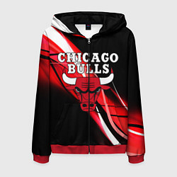 Толстовка 3D на молнии мужская CHICAGO BULLS, цвет: 3D-красный