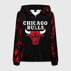 Толстовка 3D на молнии мужская CHICAGO BULLS, цвет: 3D-черный
