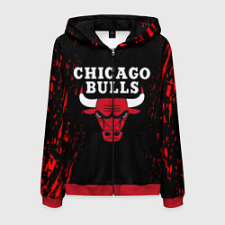 Толстовка 3D на молнии мужская CHICAGO BULLS, цвет: 3D-красный