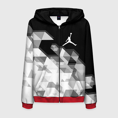 Мужская толстовка на молнии MICHAEL JORDAN AIR / 3D-Красный – фото 1