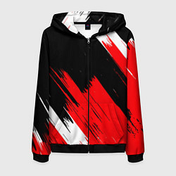 Толстовка 3D на молнии мужская ТЕКСТУРА, цвет: 3D-черный