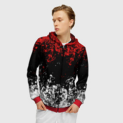 Толстовка 3D на молнии мужская БРЫЗНИ ВОДЫ, цвет: 3D-красный — фото 2