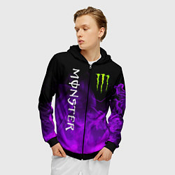 Толстовка 3D на молнии мужская MONSTER ENERGY, цвет: 3D-черный — фото 2