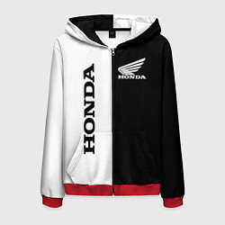 Толстовка 3D на молнии мужская HONDA, цвет: 3D-красный