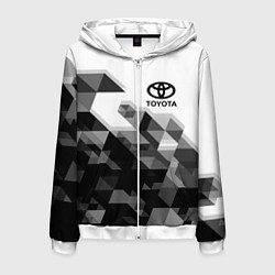 Толстовка 3D на молнии мужская TOYOTA, цвет: 3D-белый