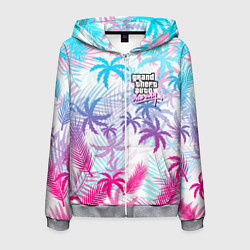 Толстовка 3D на молнии мужская GTA VICE CITY, цвет: 3D-меланж