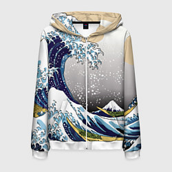 Мужская толстовка на молнии The great wave off kanagawa