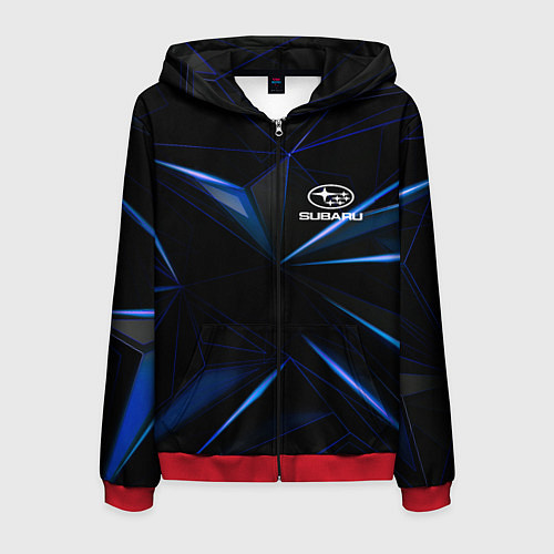 Мужская толстовка на молнии SUBARU / 3D-Красный – фото 1