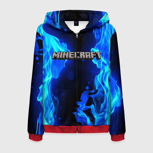 Мужская толстовка на молнии MINECRAFT / 3D-Красный – фото 1