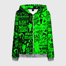 Толстовка 3D на молнии мужская BILLIE EILISH БИЛЛИ АЙЛИШ, цвет: 3D-меланж